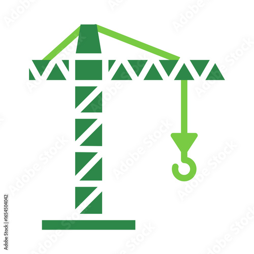 Crane Icon Vector Illustration Green Version