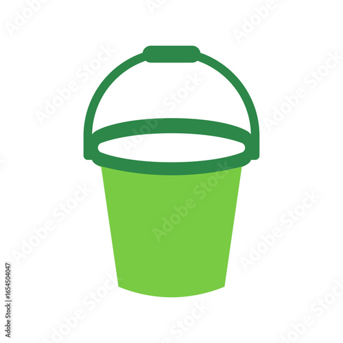 Bucket Icon Vector Illustration Green Version