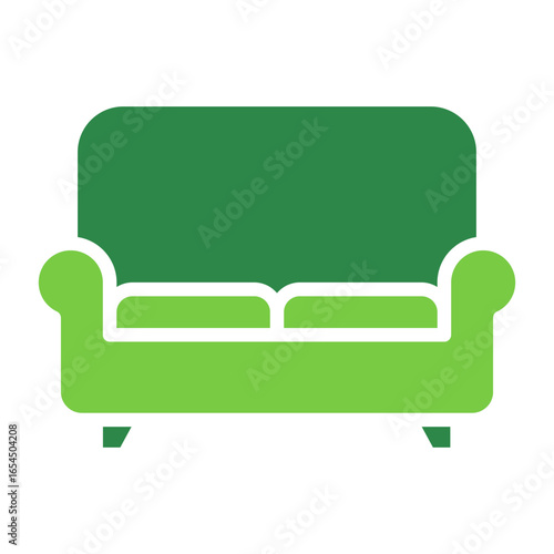 Sofa Icon Vector Illustration Green Version
