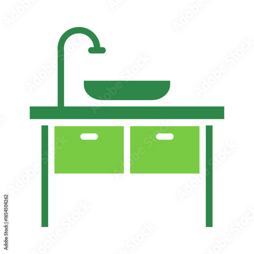 Sink Icon Vector Illustration Green Version