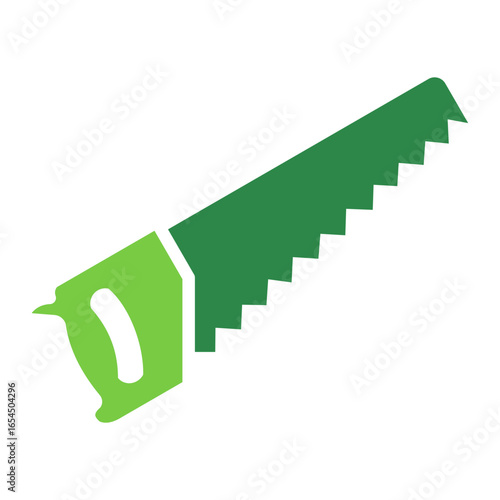 Saw Icon Vector Illustration Green Version