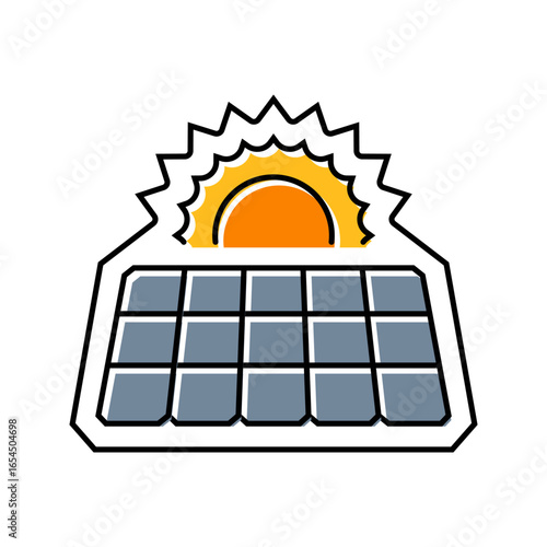 solar powered color icon vector illustration