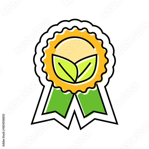 eco certified color icon vector illustration