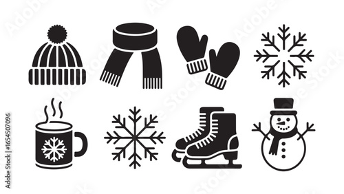 Winter themed item icon collection