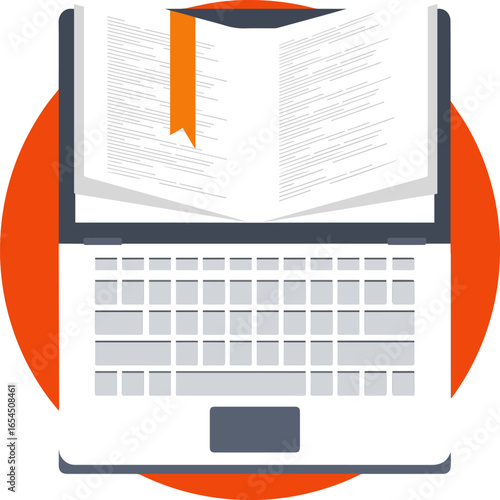 Isolated a kinds of deferent book notebook, internet, web, pc, icon, mobile, screen, paper, 3d, vector, office, tablet, document, page, digital, keyboard,  vector art with white background.