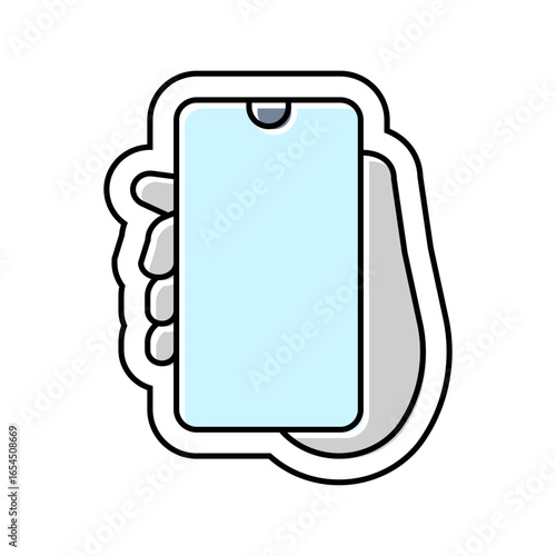one hand operation color icon vector illustration