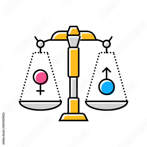 scales balanced male female symbols color icon vector illustration