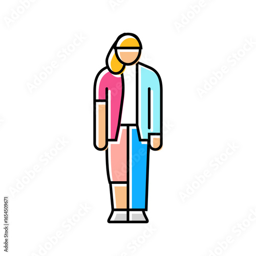 gender neutral person color icon vector illustration