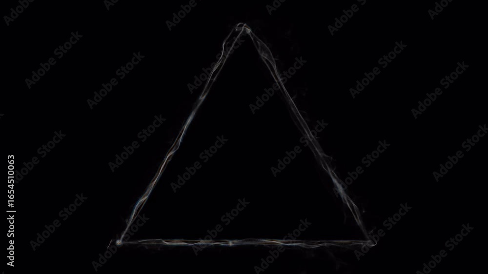 Mysterious Wisps of Ethereal Smoke Forming a Geometric Triangle in Hypnotic Animation