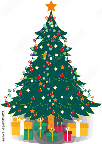 Isolated a kinds of deferent christmas tree vector art silhouette with white background.