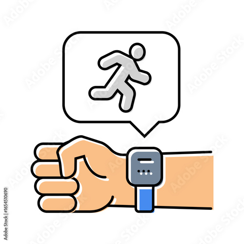 physical activity tracker color icon vector illustration