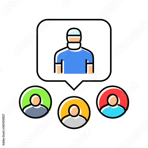 doctor patient ratio color icon vector illustration