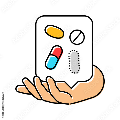 access essential medicines color icon vector illustration