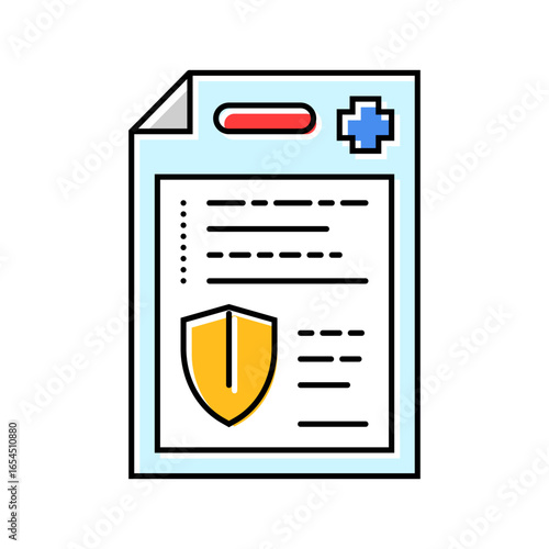health insurance color icon vector illustration