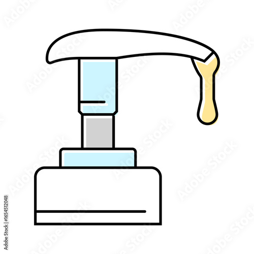 soap droplet falling from nozzle color icon vector illustration