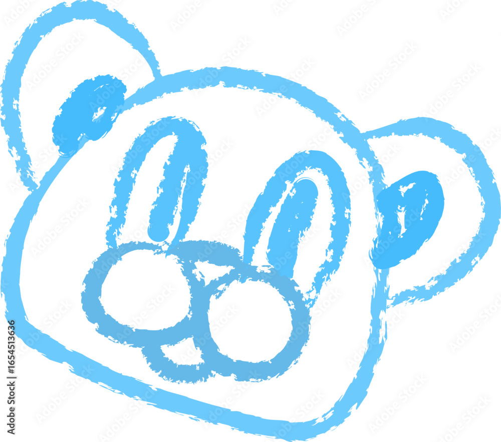 Naklejka premium Crayon Bear Head