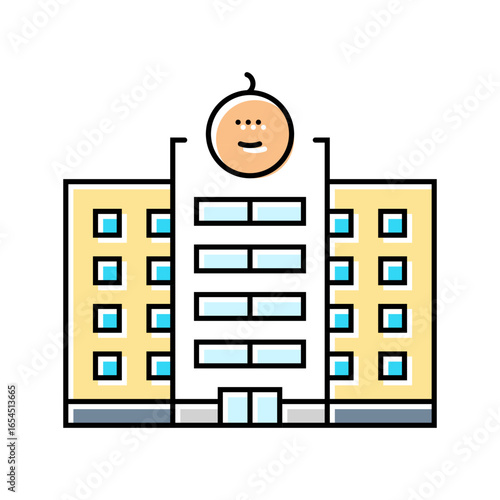 maternity hospital or birthing center color icon vector illustration