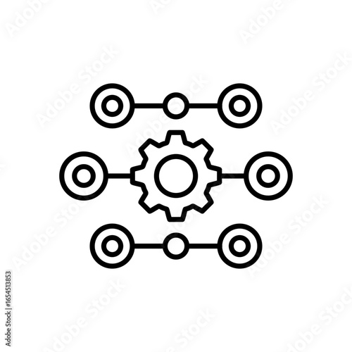 Process Streamlining Icon Vector Illustration Line Version