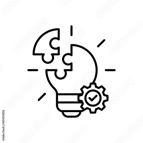 Problem Solving Icon Vector Illustration Line Version