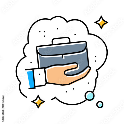 owning business dream color icon vector illustration
