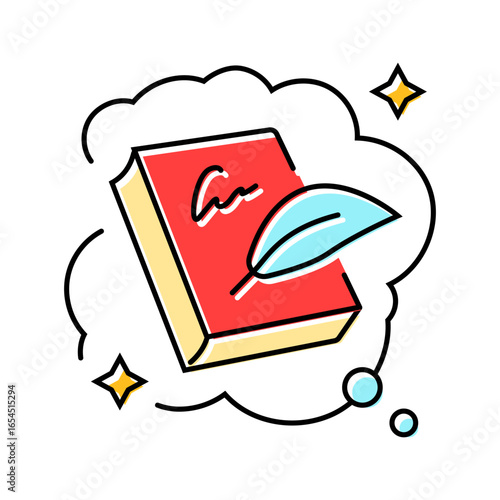 publishing book dream color icon vector illustration