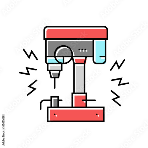 industrial machines emitting sound pollution factory color icon vector illustration
