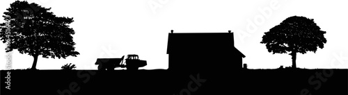 Isolated a kinds of deferent landscape silhouette, vector, truck, construction, illustration, transport, vehicle, tractor, car, bulldozer, machine vector art with white background.