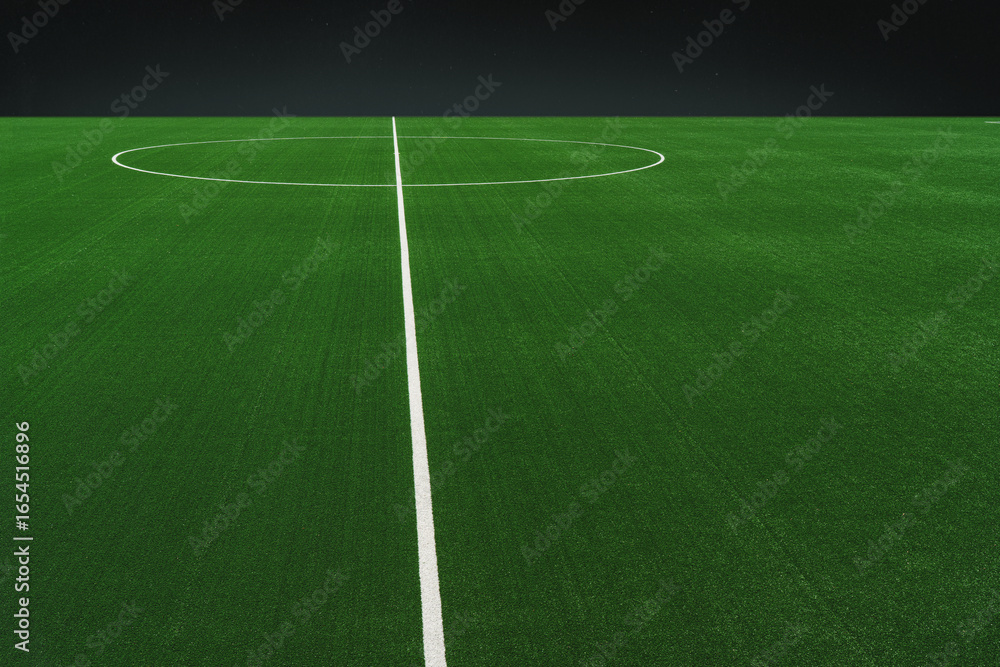 Fototapeta premium textured soccer game field with isolated, free copy space background - center, midfield