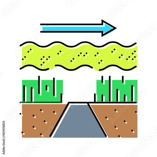 pesticide drift color icon vector illustration