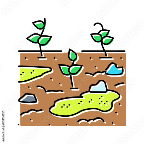 contaminated crops color icon vector illustration