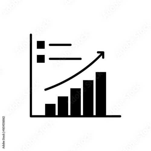 Increase Icon Vector Illustration Glyph Version