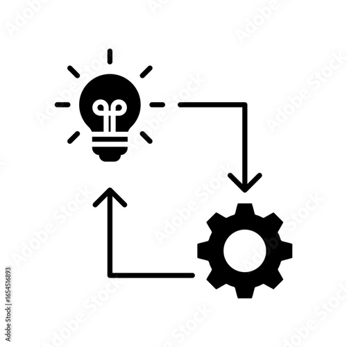 Implementation Icon Vector Illustration Glyph Version