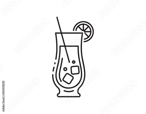 Long drink, cocktail pixel-perfect linear icon.
Thin line customizable illustration.
Night club, bar, drinking establishment contour symbol.
Vector isolated outline drawing.
Editable stroke