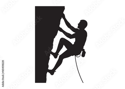 rock climbing logo silhouette vector, mountain climbing vector silhouette illustration, sport climbing silhouette logo, abseiling rock climbing logo silhouettes vector on white background