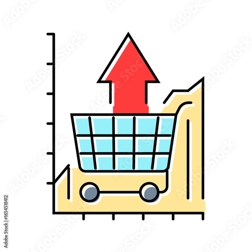 increased food demand color icon vector illustration