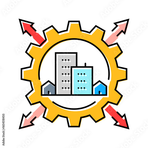 infrastructure expansion color icon vector illustration