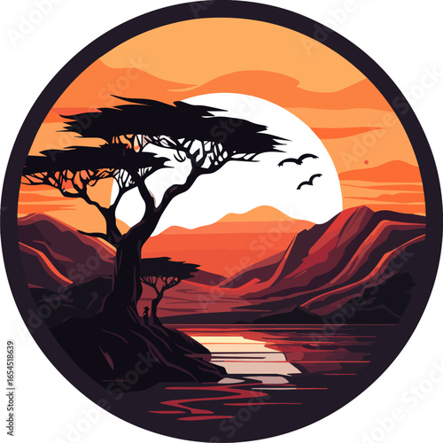 Isolated a kinds of deferent landscape moon, bat, nature, sun, orange, landscape, autumn, dark, holiday, witch, cartoon, sky vector art with white background.