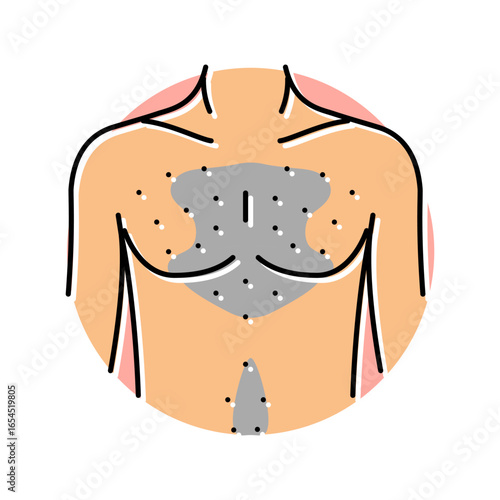 body hair growth adolescence puberty color icon vector illustration