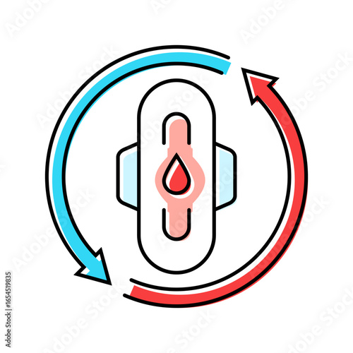 menstruation adolescence puberty color icon vector illustration