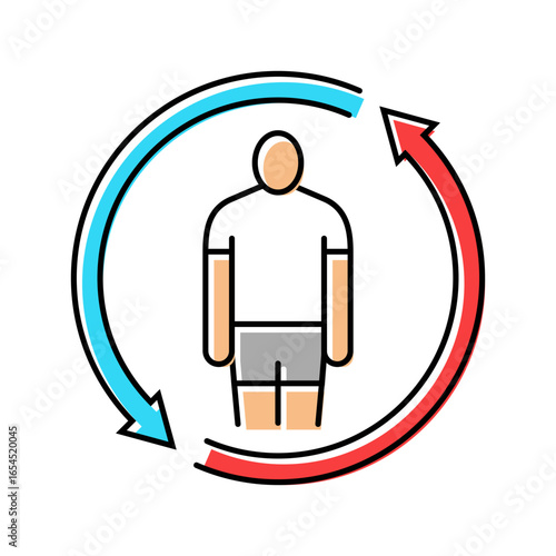 physical transformation adolescence puberty color icon vector illustration