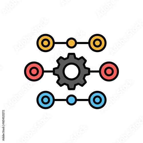Process Streamlining Icon Vector Illustration Color Version