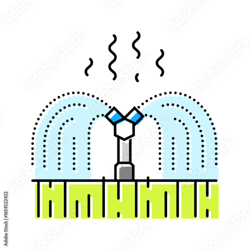 farmers using water contaminated metals irrigation color icon vector illustration