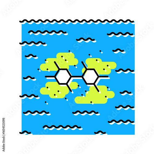 river sediments pcb particles color icon vector illustration