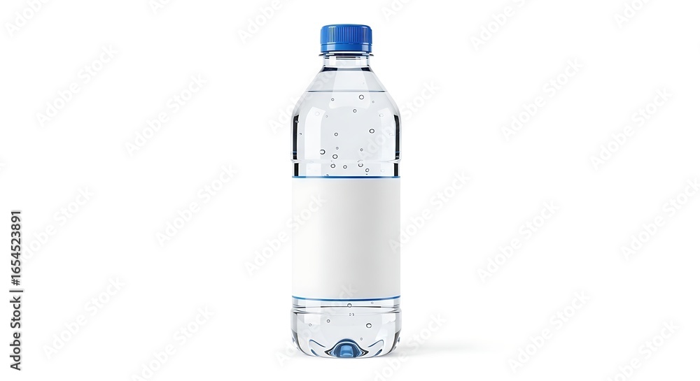 Refreshing water bottle with blank label, perfect for branding, hydration, and clean living Refreshing water bottle with blank label, perfect for branding, hydration, and clean living