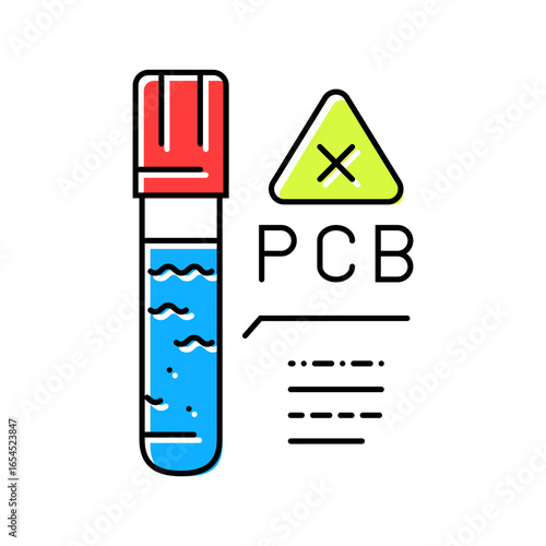 water testing for pcb contamination color icon vector illustration