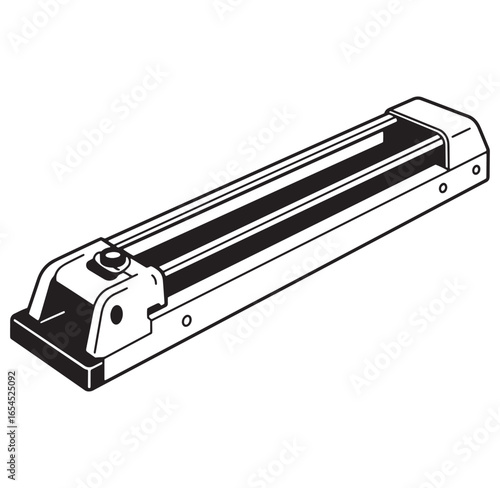 A black and white vector illustration of a construction level measuring tool