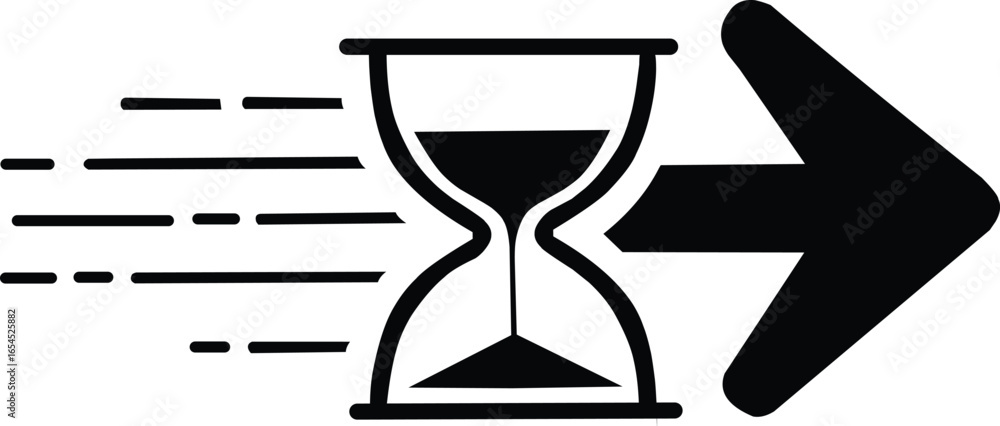 Fototapeta premium Hourglass icons represent the passage of time, the concept of time running out, or a period of waiting.