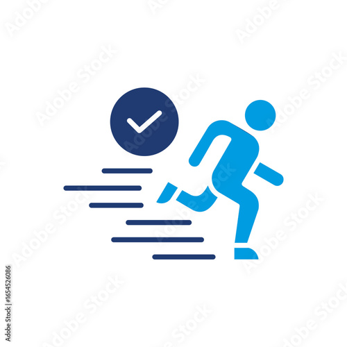 Action Icon Vector Illustration Blue Version