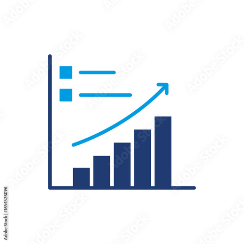 Increase Icon Vector Illustration Blue Version