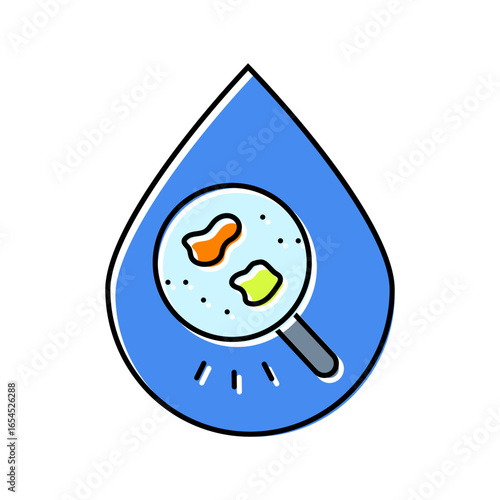 microplastic particles water drop color icon vector illustration